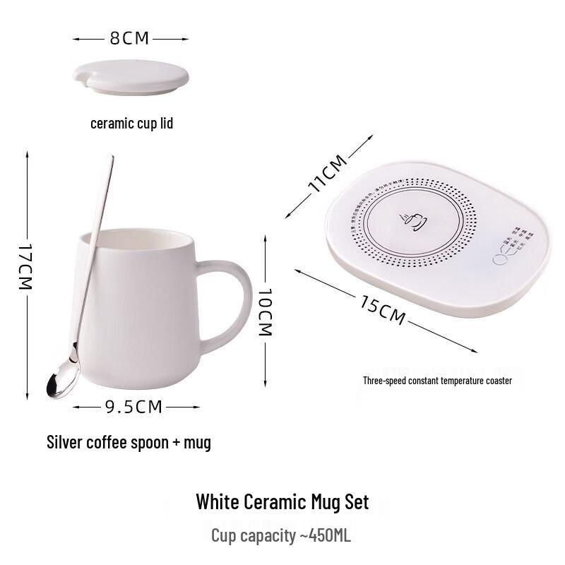 Ceramic Coffee Mug with Lid and Spoon