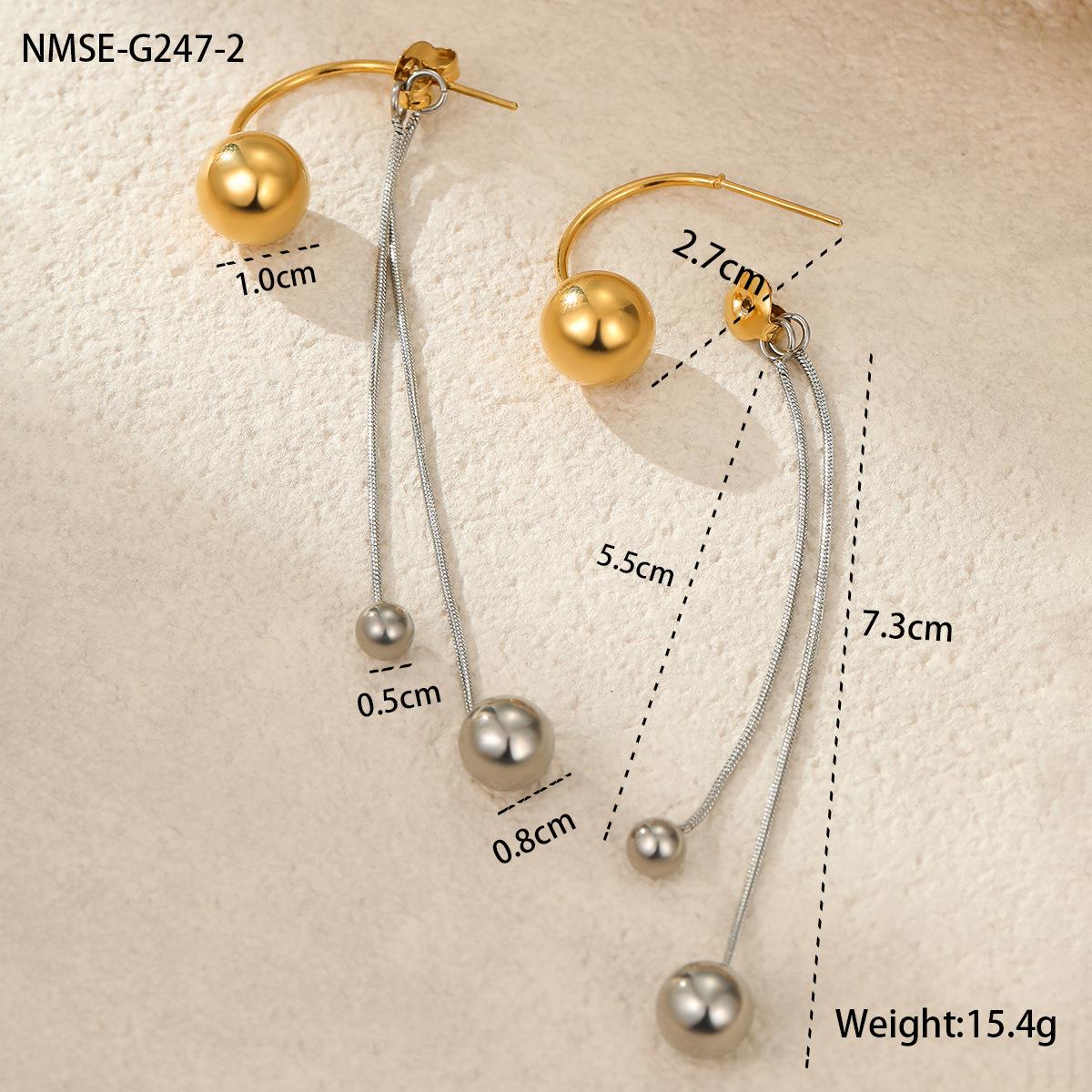 GEMCHIC Women s 18K Gold Plated Stainless Steel Geometric Ball Tassel Earrings for Trendy and Vintage Look
