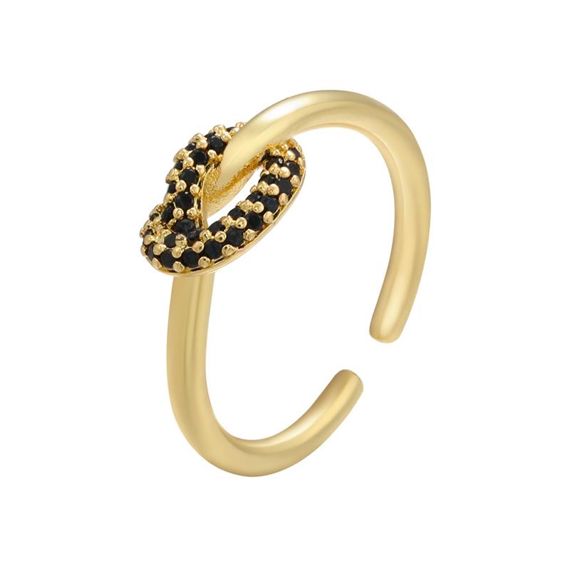 Gold- Twisted Crystal Ring CZ Zircon Gold-plated Brass for Women's Ring Simple Ring Jewelry :VJ293