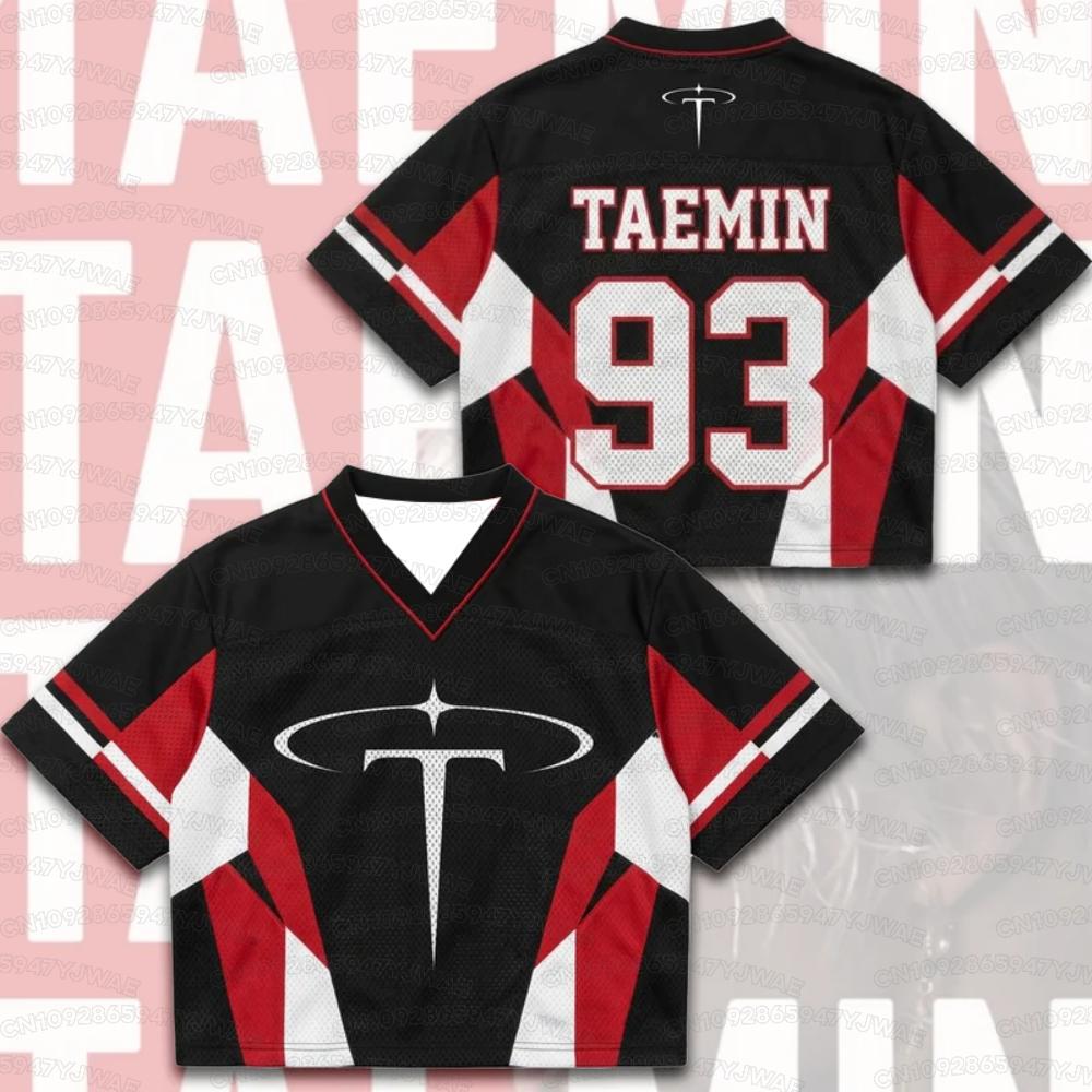 Summer Men's Women's Taemin World Tour Liminal Mixed Mesh Jersey Gift For Fans Short Sleeve Casual T-shirt Tops