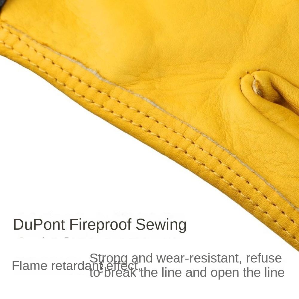 1 Pair Yellow Welding Gloves Heat-Resistant Work Gloves High Quality Cowhide Gloves  Workplace