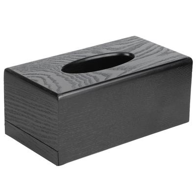 Schwarze Taschentuchbox aus Holz, Serviettenetui, eleganter Taschentuchhalter für Zuhause, Hotel, Wohnzimmer