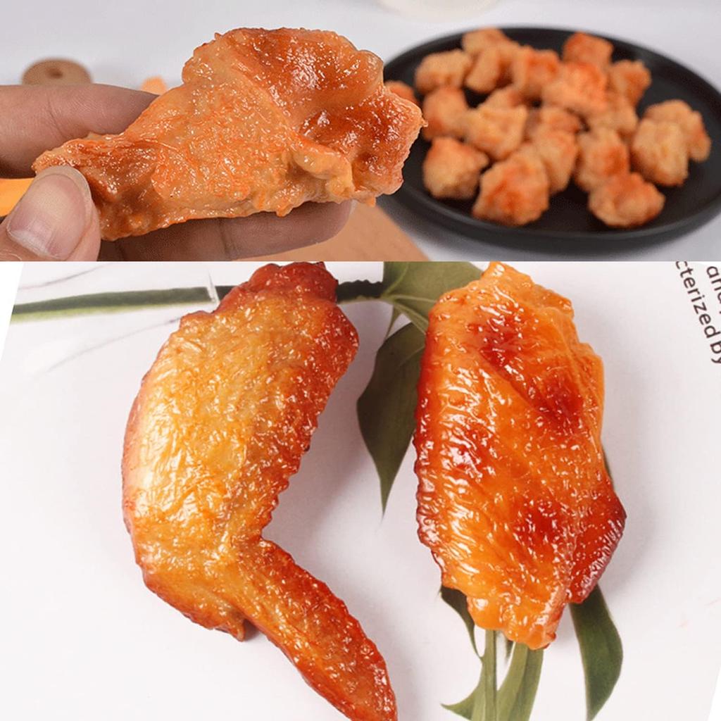 Kids Kitchen Play Food Set,Fake Fried Chicken Legs,Simulated Chicken Wings,Children Kitchen Toy Decoration,Restaurant Window Display Props,Fake Fried