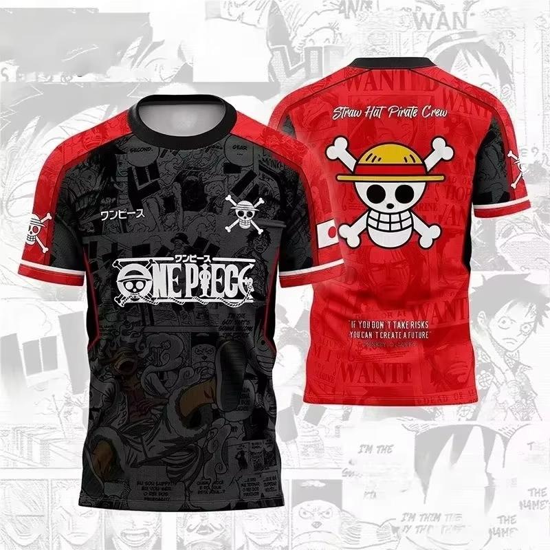 2026 One Piece Luffy Football Jersey T-shirt Kids Football Special Jersey Men's/Women's Quick-Drying Breathable Sweatshirt Tops
