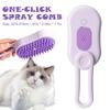 3v1 Kočičí parní kartáč Parní kartáč na psy Elektrický proti stříkající vodě Grooming Parní masáž Hřeben na odstraňování chlupů Sprej Mazlíček s kartáčem W2J7