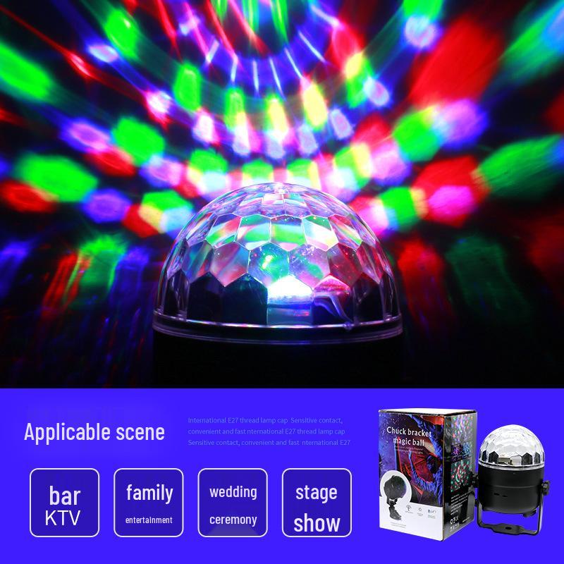 Bluetooth Music Stand with USB 5V: Seven-Color Rotating Sound-Controlled Magic Ball Stage Light