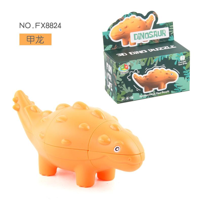 Strange Simulated Dinosaur Rubik'S Cube, Finger Rubik'S Cube, Triceratops, Stegosaurus, Parasaurolophus, Decompression And Flipping Rubik'S Cube Toy