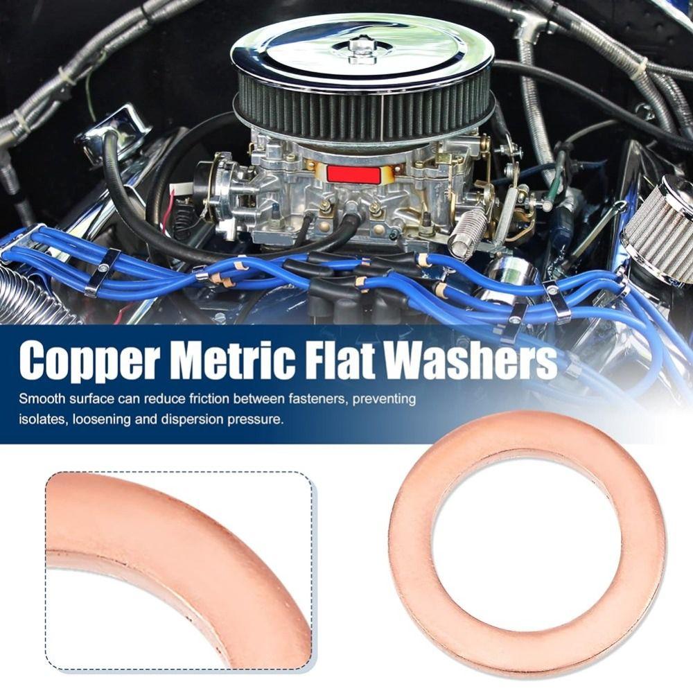 30Pcs M8 X 12mm X 1mm Copper Washers  Washers for Screw Bolt Nut Sealing Washers Flat Washers