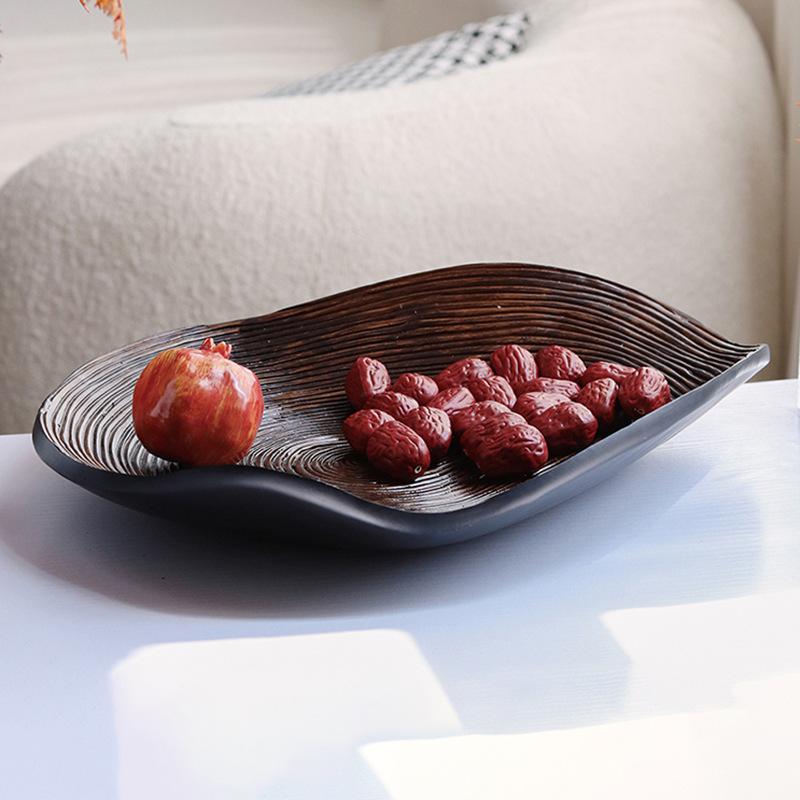 Neues Nachahmungstablett im chinesischen Stil, Jahresring-Ornamente, Modellhaus, speziell geformtes Obst-Snack-Tablett, modernes Aufbewahrungstablett, Zubehör