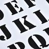 1 Sheet Painting Scrapbooking Hollow Letter Alphabet Design Plastic Educational Drawing Board for Kids