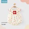 Youqi Newborn Summer Triangle Romper - Thin Style Baby Bodysuit with Straps, Class A, Size 6