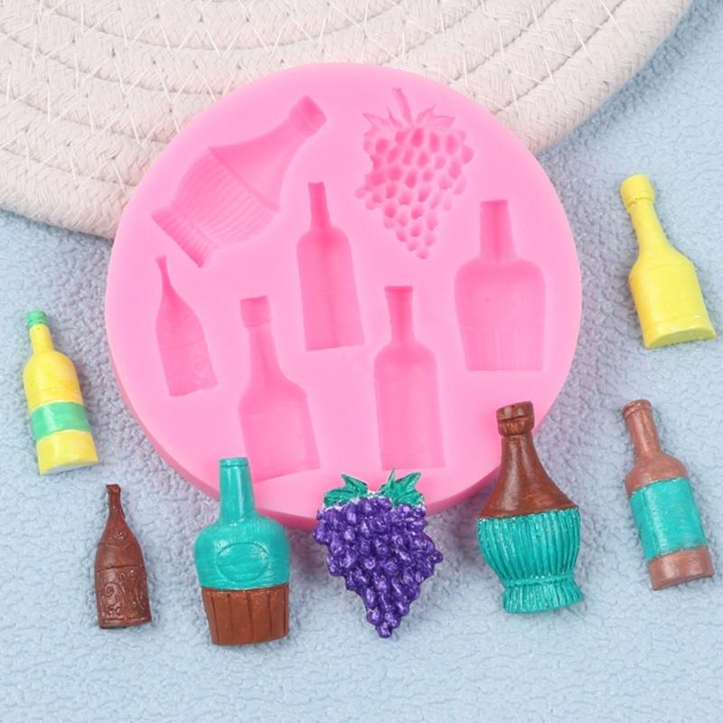 Set di Stampi in Silicone per Caramelle a Forma di Bottiglia di Vino Materiali Resistenti al Calore Per Preparare Facilmente Dolci Essenziale Creativo per la Cucina