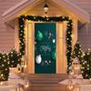 Four-Sided Stretch Christmas Door Cover - Easy Install with Festive Pattern