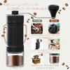 Portable manual coffee grinder with 40 grinding levels and a removable handle. Suitable for brewing a variety of coffees, including espresso, French