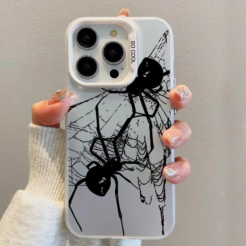 Modische Spinnen-Paar-Handyhülle für iPhone 15 Pro Max 11 12 13 14 15 Pro 14 Plus 13 Mini Hüllen Gepaarte Stoßfeste Bumper-Abdeckung