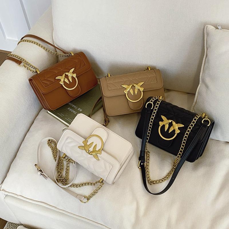 Women's Swallow Oblique Span Bag Versatile Lightweight Chain Small Square Bag Trendy New Shoulder Bag Small Fragrant Women's Bag