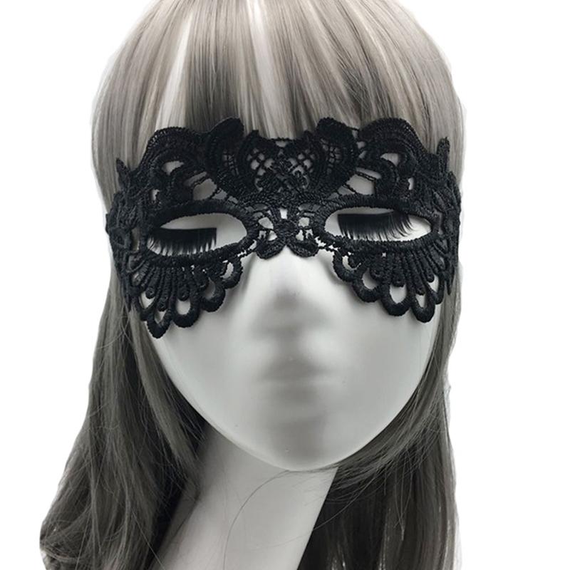 1PC Unisex Gothic Hollow Mask Black Color Sexy Lace Masquerade Half Face Lace Cosplay Mask