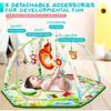 Baby Play Mat,Tummy Time Mat with 6 Detachable Toys-Activity Gym for Visual, Auditory & Motor Development-Washable Baby Activity Mat for 0-12 Month