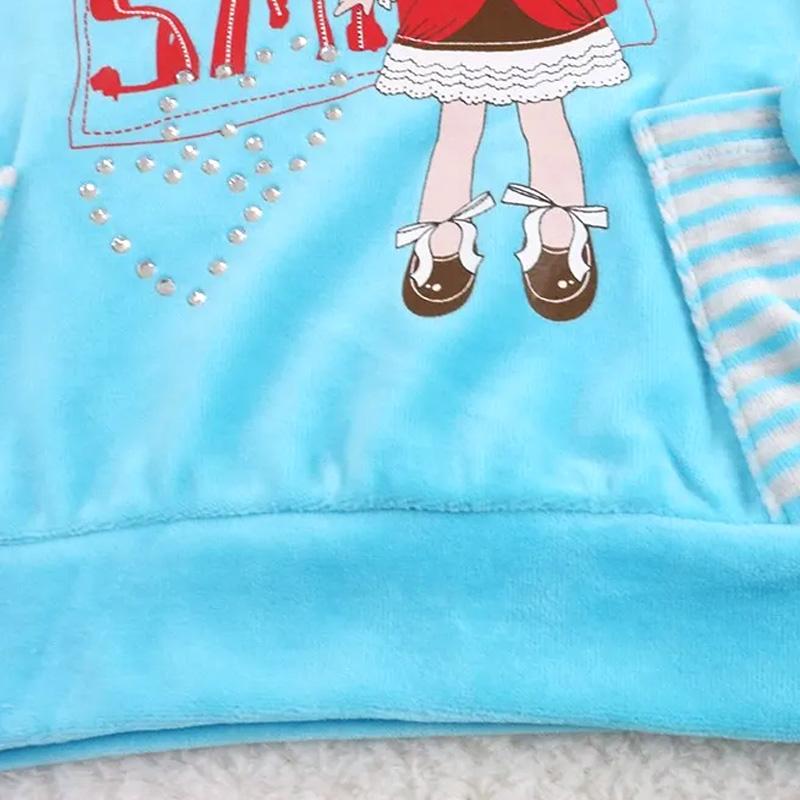 Baby Girl Long Sleeve TShirt Round Collar Tops Velvet Winter Spring Thick Warm Shirt Kidswear Aapparel Sweatshirt Infant Clothing