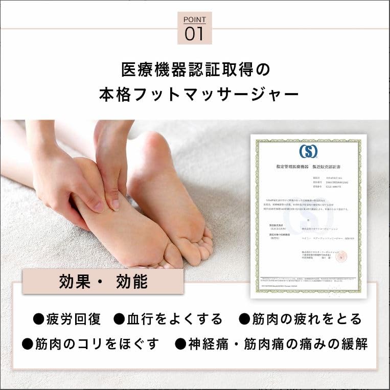 AiMY Fot- og leggmassasjeapparat med Kompakt Luft-fotmassasjeapparat for og Kompakt AIM-019 Massasjeapparat, Varmeapparat, Ben, Føtter, Legger, (brun)