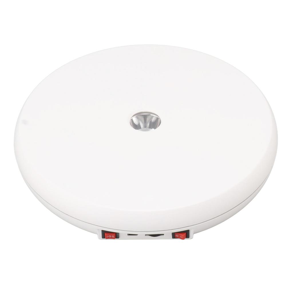 Electric Rotating Display Table LED Light 25cm Noiseless 20kg Load Capacity Turntable Display Stand for Jewelry