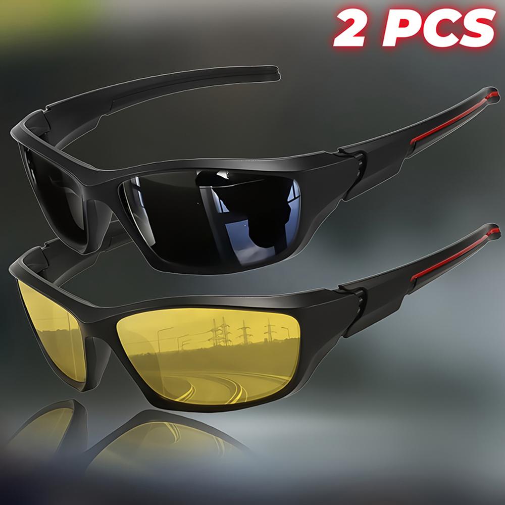 1-3PCS Polarized Black Glasses Night Vision Anti-Glare Goggles for Men Women UV400 Sunglasses for Driving Fishing Daytime