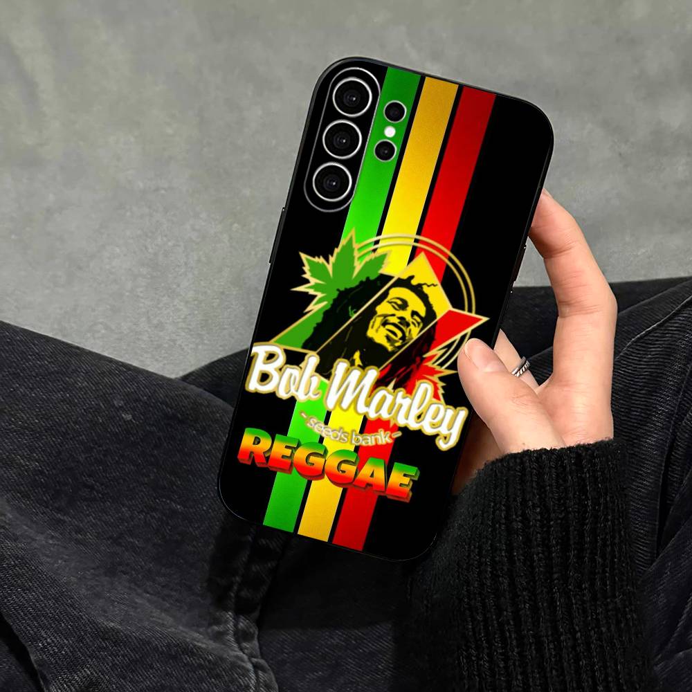 Bob-b m-marley Phone Case For Samsung S25,S24,S21,S22,S23,S30,Ultra,S20,Plus,Fe,Note,10,9,5G Black Cover