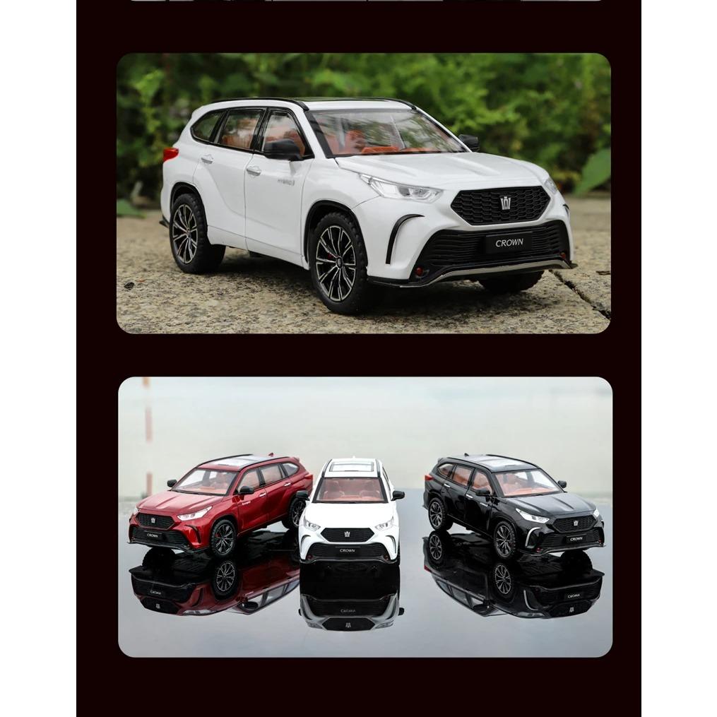 1/24 Toyota Crown KLUGER SUV Alloy Car Model Diecast Metal Toy Off-road Vehicles High Simulation Sound and Light Collectibles Kids Gift