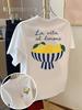 T-shirt da Donna Estiva con Fantasia Frutta Limone e Cello, Top Comodi, Magliette Morbide in Cotone, Manica Corta All-Match