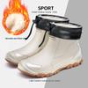 Stivali da Pioggia Impermeabili Taglie Forti da Uomo Foderati in Pile Antiscivolo Calzature Invernali da Esterno Scarpe Resistenti per Attività di Pesca