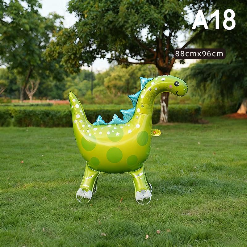 4D Cartoon Foil Balloons Elephant Stand Walking Balloon With Wheel For Kids Birthday Party Decoration Baby Shower