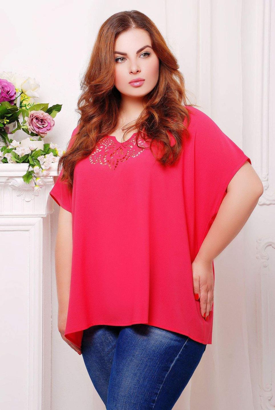 

Блуза з перфорацією Tatiana МИРАНДА 8XL рожевий