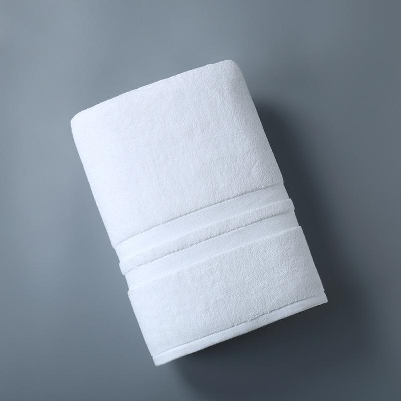 1pc Pure Cotton Bath Towel 70x140cm Solid Color Bath Towel Soft Absorbent Towel for Men and Women
