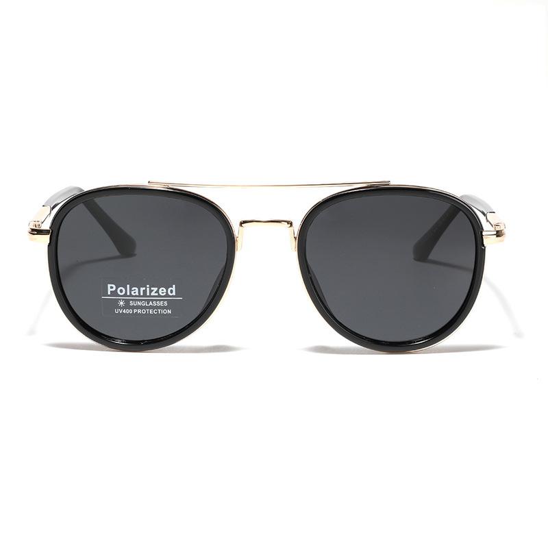 Glasses Metal Double Beam Medieval Round Sunglasses Women'S Polarized Sunglasses Men'S Driver Glasses