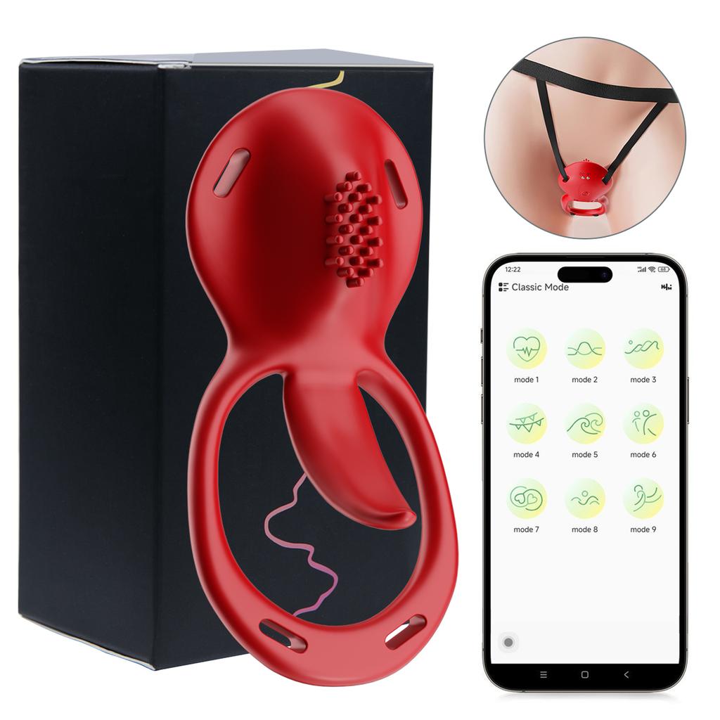 APP Wireless Control Wearable Panty Tongue Vibrator Female Vibrating Penis Ring Clitoral Stimulator Adult Couple Sexy Toys