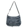 Mehrlagige Denim-Schultertasche für modische und lässige Damen, Crossbody-Tasche, Kleine quadratische Tasche