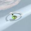 New Fashion Simple Green Leaf 925 Sterling Silver Not Allergic Literary Temperament Exquisite Women Opening Rings    R139