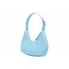 By Far Baby Amber Series Leather Vintage Crocodile Pattern Half Moon Bag Women handbags Light-Blue 21CRBASLGNDSMA
