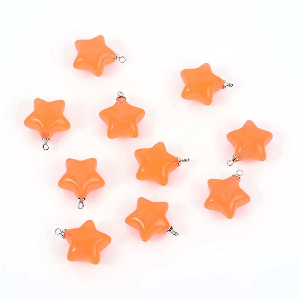 TX32 10pcs 17x10mm Candy Color Acrylic Star Charms Simple Pendant Handmade Jewelry Making Diy Bracelet Necklace Accessories