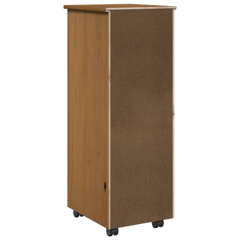 Rollcontainer Honigbraun 34 x 39 x 93,5 cm Massivholz Kiefer