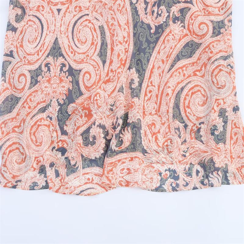 Summer Ethnic Floral Ruffle Spaghetti Strap Dress