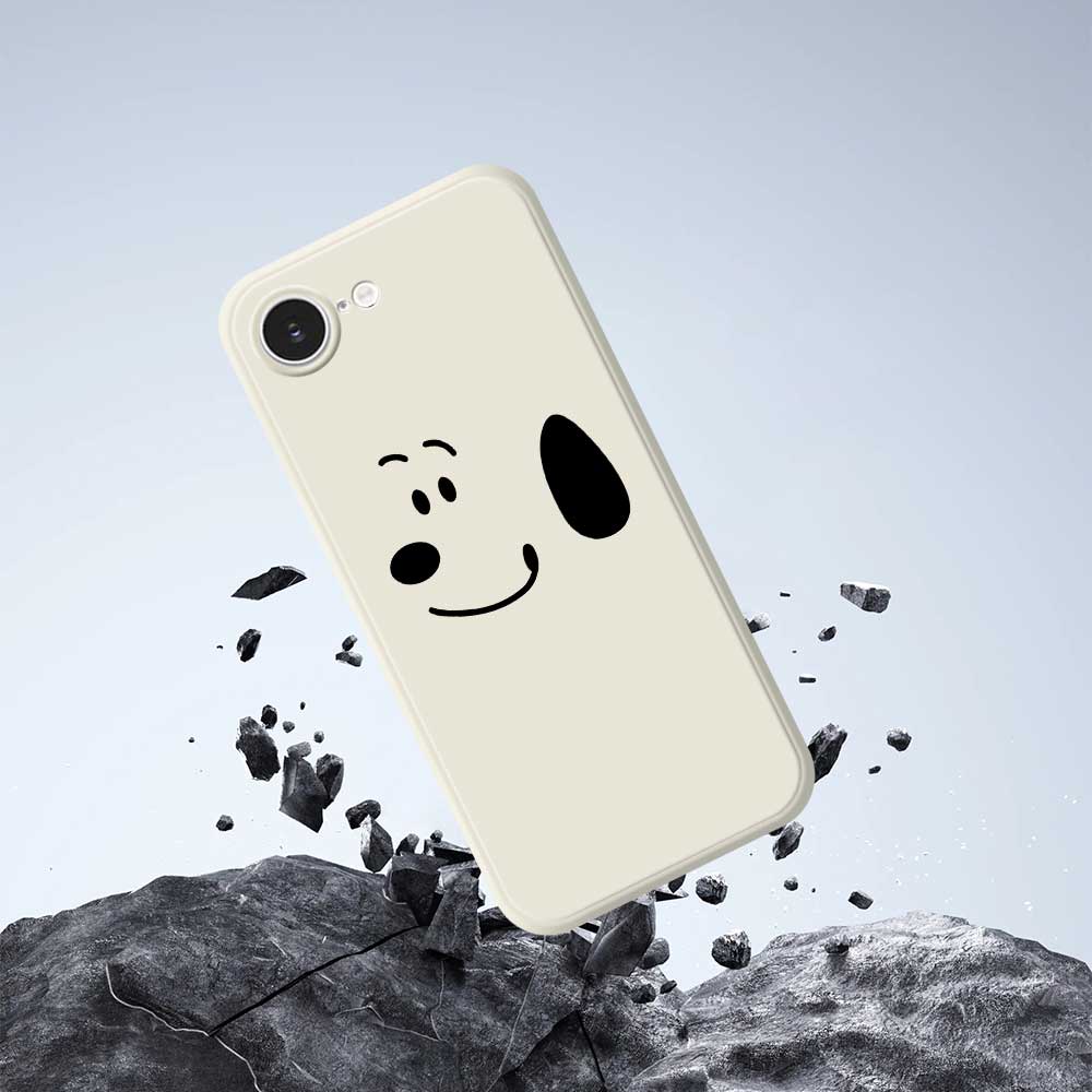 For iPhone 16e Case Simple Dog Pattern Printing Straight Edge TPU Phone Back Cover