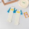 Girls' Cute Pink Knee-High Slouch Socks with Quirky Braids - Summer Thin Edition