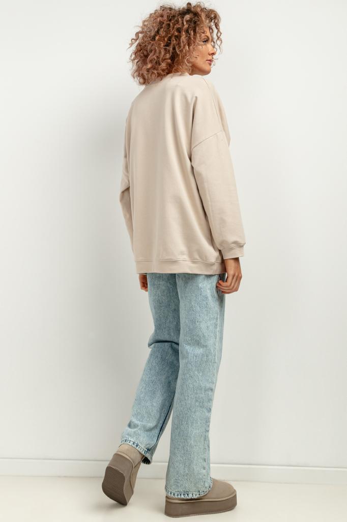 Wide long-sleeved sweatshirt T417 light beige light beige M/L