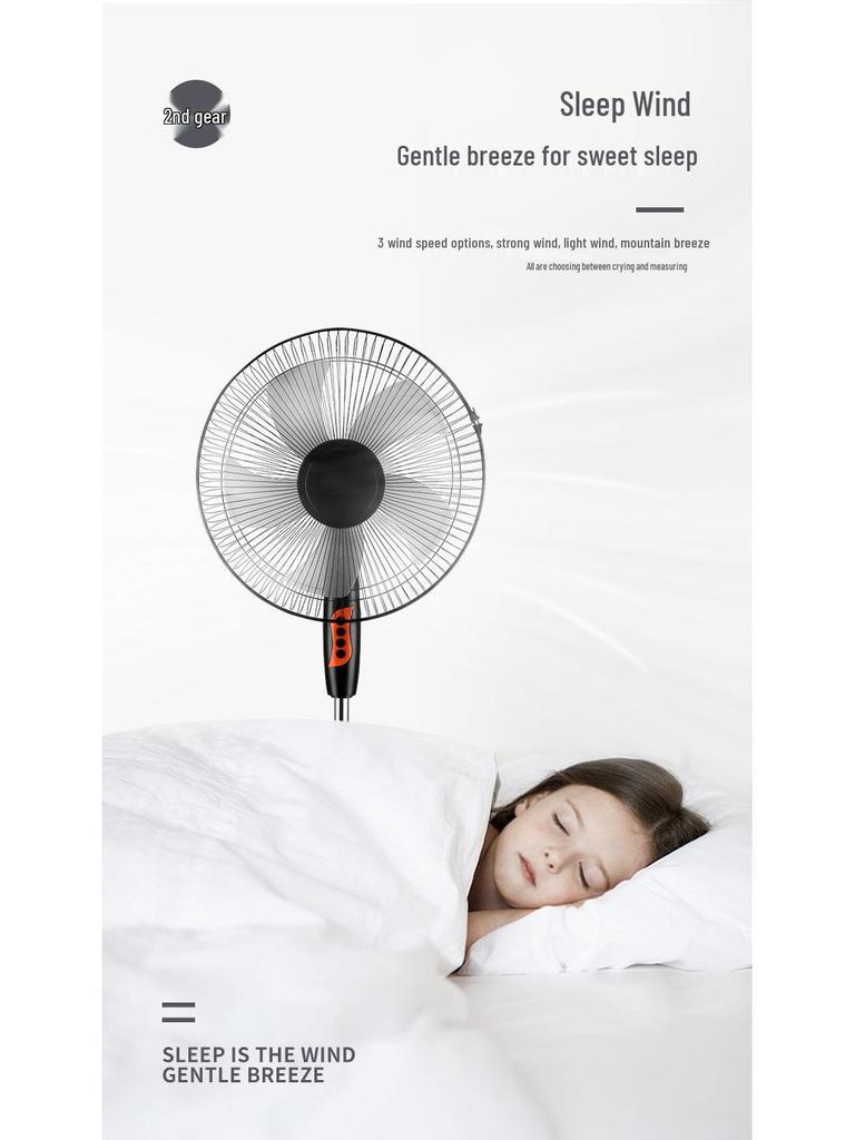 Quiet Electric Standing Fan with Remote - High Power for Home, Office, or Dorm