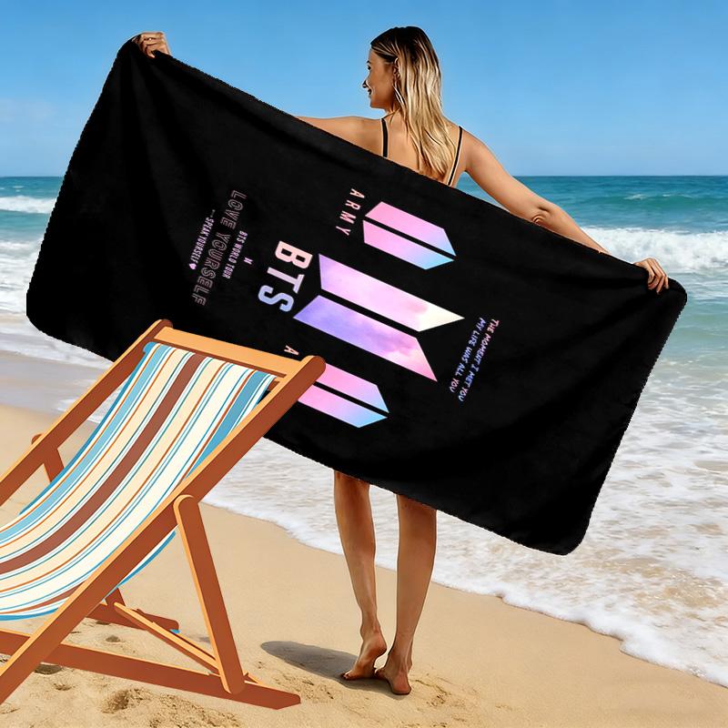 Harmony Diversity: BTS's Global Impact Beach Towel Beach Towel for Vacation Photos Beach Absorbent Bath Towel Seaside Swim Travel and Vacation Towels
