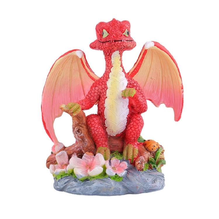 Harze Bunte Blume Drache Miniatur Figur Ornament für Garten und Landschaften Büro Zuhause Schreibtisch Kuchen Dekoration