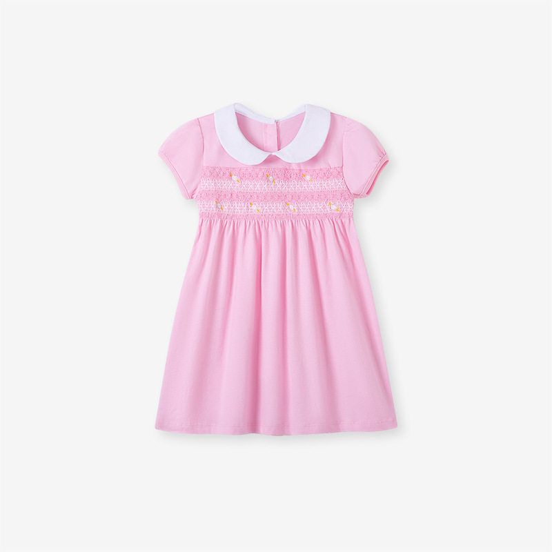 Little Maven Children s Dress European and American Style Children s Dress Summer New Knitted Short-Sleeved Lapel Children s Dress S 1095 2Y (90)