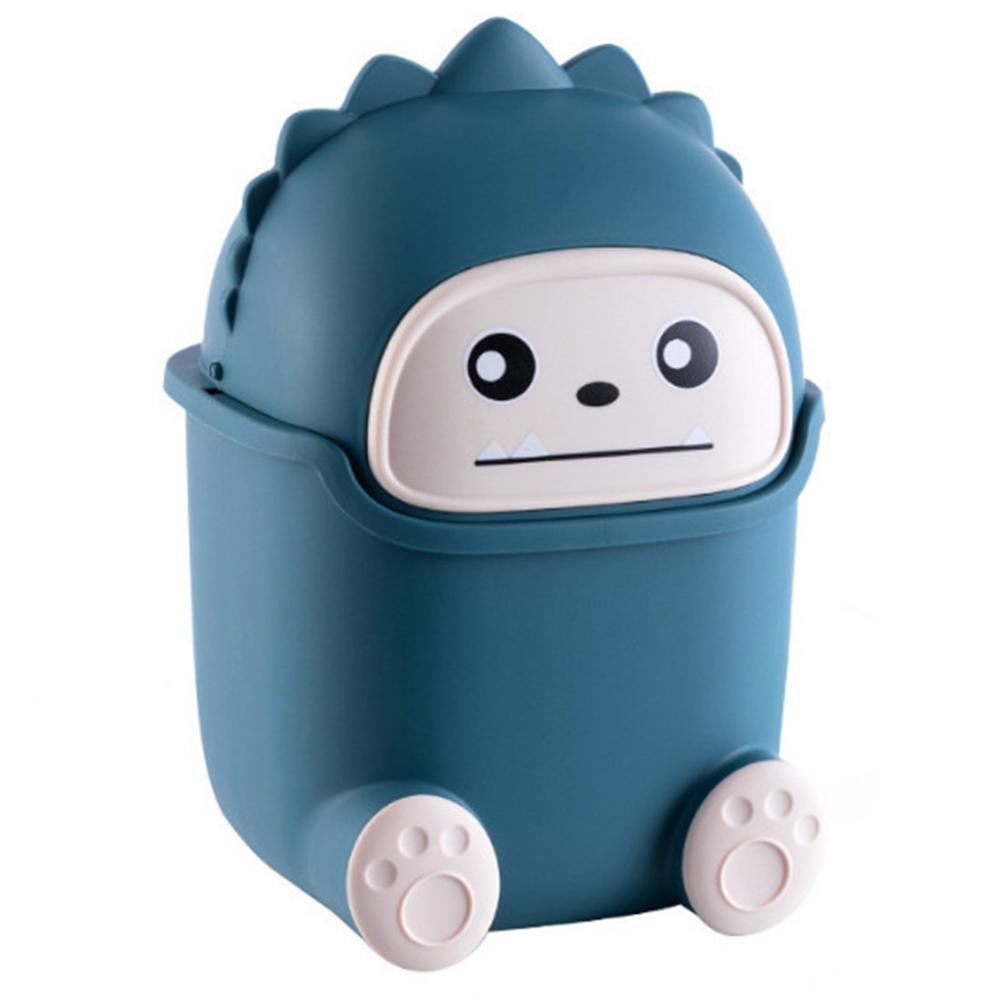 Cartoon Creative Flip Lid Desktop Trash Can Mini Home Office Garbage Bin A