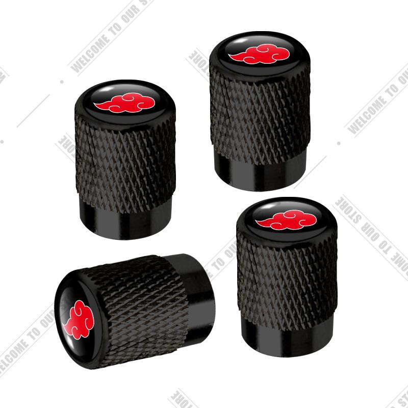 Car CNC Aluminum Akatsuki Red Cloud Emblem For Nissan Subaru Suzuki Infiniti Mitsubishi 4pcs Tire Valve Air Port Stem Cover Caps ew3